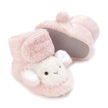Chaussons bébé unisexe Hiver- Peluche douce - Fermeture scratch - Nubéo