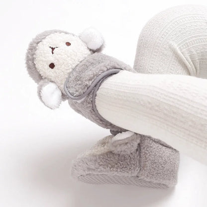 Chaussons bébé unisexe Hiver- Peluche douce - Fermeture scratch - Nubéo