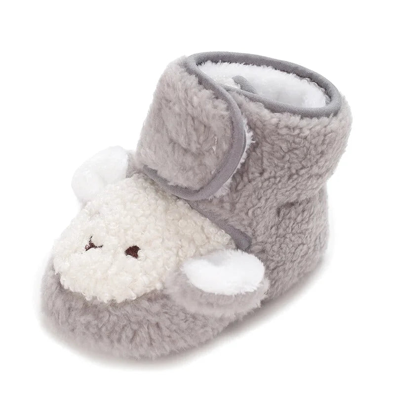 Chaussons bébé unisexe Hiver- Peluche douce - Fermeture scratch - Nubéo