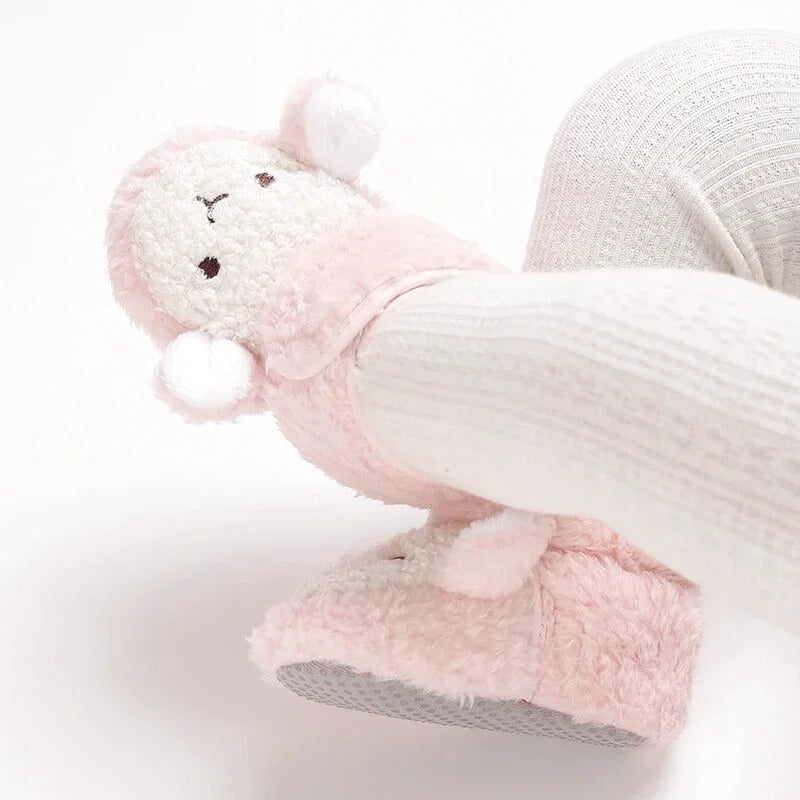 Chaussons bébé unisexe Hiver- Peluche douce - Fermeture scratch - Nubéo