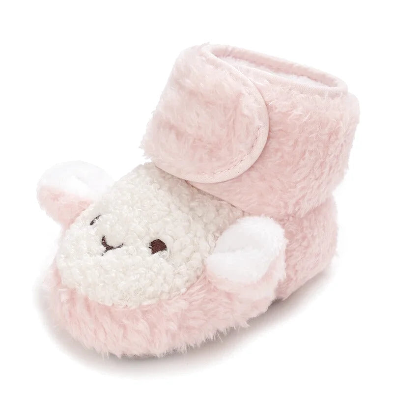 Chaussons bébé unisexe Hiver- Peluche douce - Fermeture scratch - Nubéo