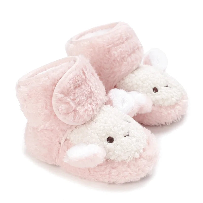 Chaussons bébé unisexe Hiver- Peluche douce - Fermeture scratch - Nubéo