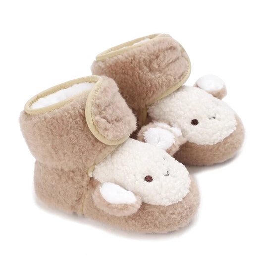 Chaussons bébé unisexe Hiver- Peluche douce - Fermeture scratch - Nubéo