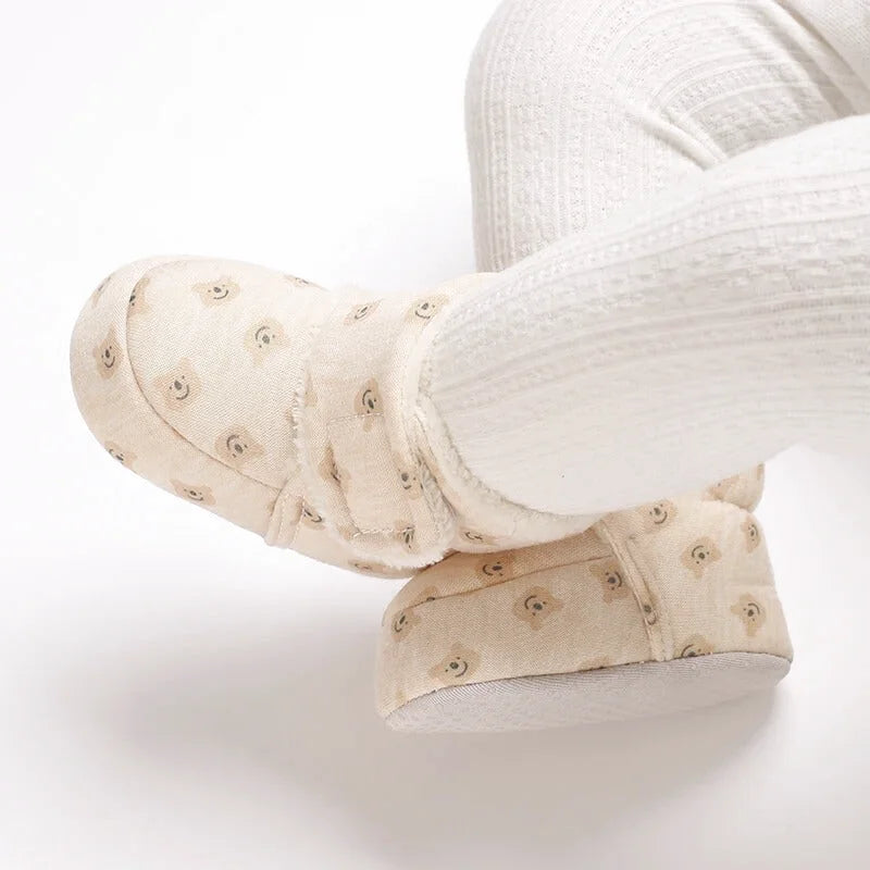 Chaussons Bébé unisexe - Semelle souple - Doublure coton chaud - Caly