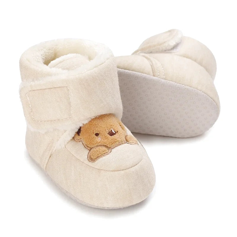 Chaussons Bébé unisexe - Semelle souple - Doublure coton chaud - Caly