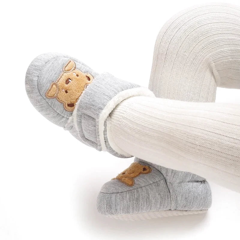 Chaussons Bébé unisexe - Semelle souple - Doublure coton chaud - Caly