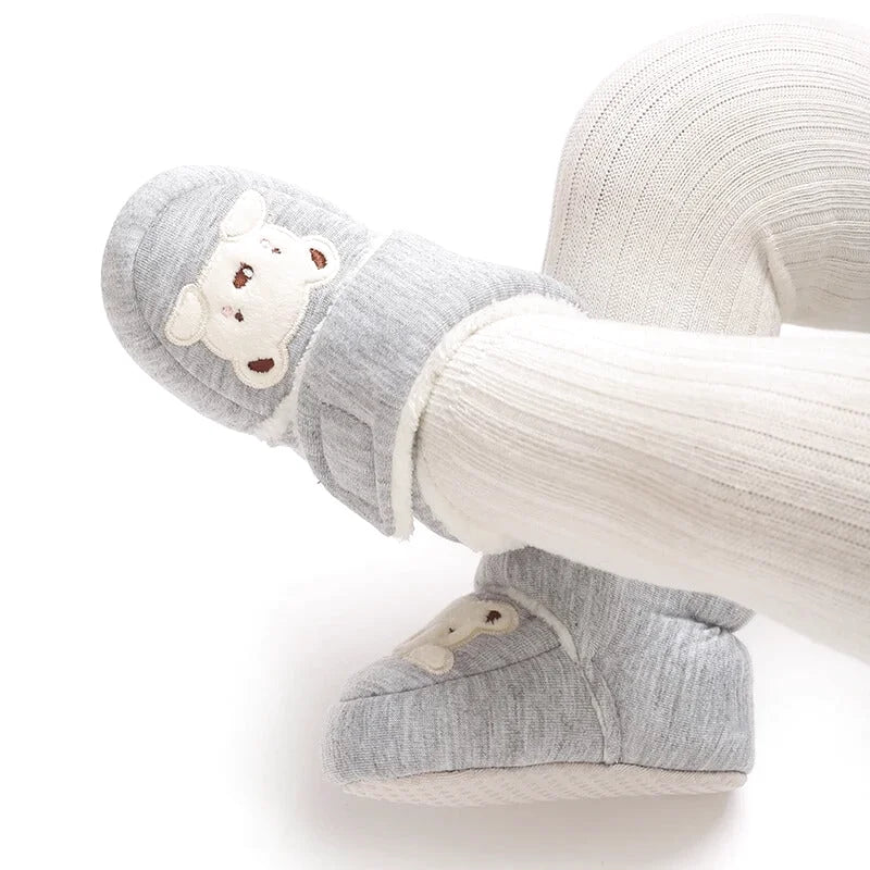 Chaussons Bébé unisexe - Semelle souple - Doublure coton chaud - Caly