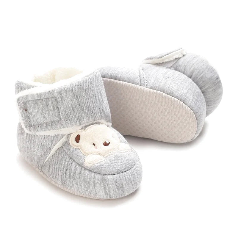 Chaussons Bébé unisexe - Semelle souple - Doublure coton chaud - Caly