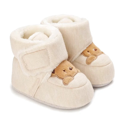Chaussons Bébé unisexe - Semelle souple - Doublure coton chaud - Caly