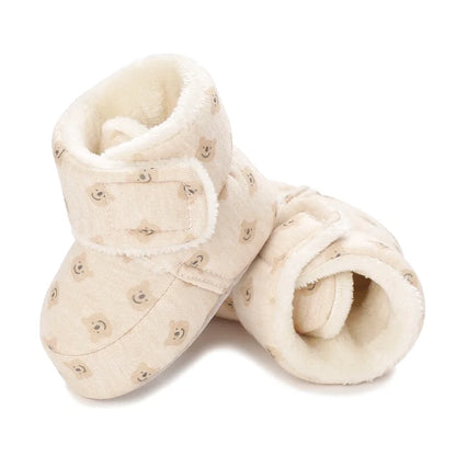 Chaussons Bébé unisexe - Semelle souple - Doublure coton chaud - Caly