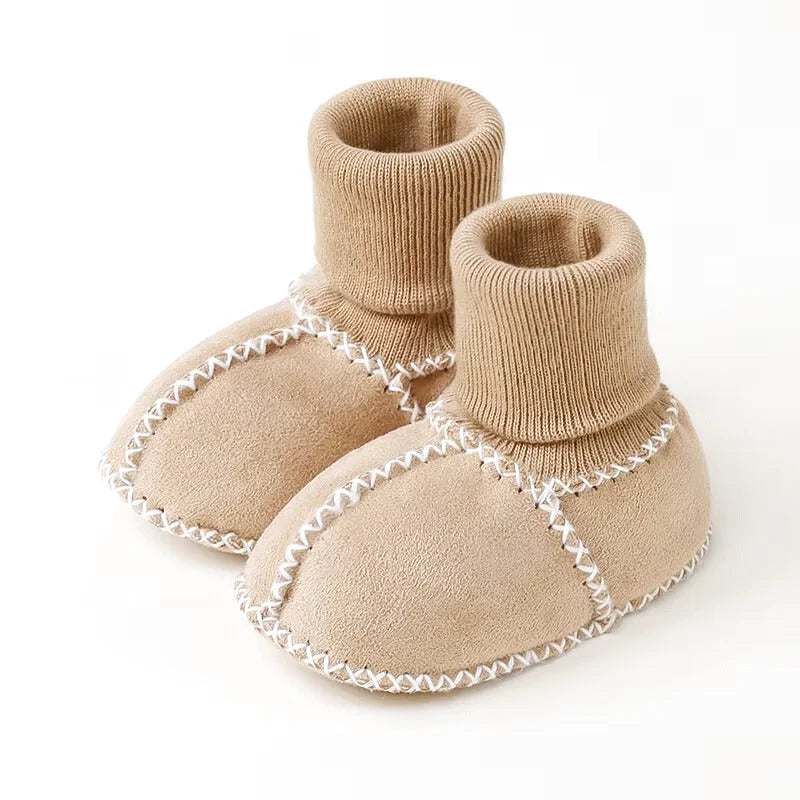 Chaussons Bottines bébé unisexe en daim - Chaud et intérieur moelleux - Suédia