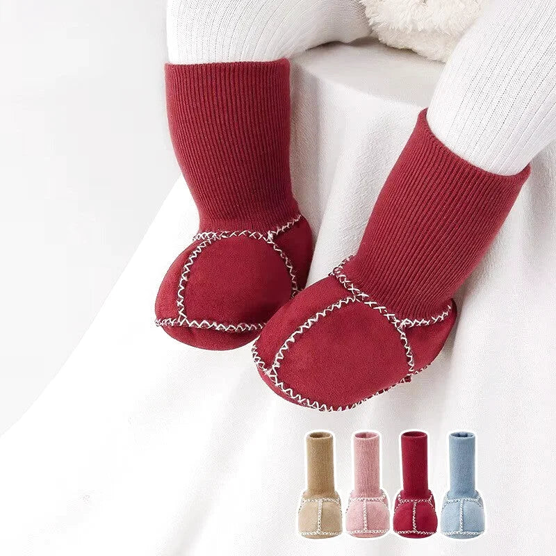 Chaussons Bottines bébé unisexe en daim - Chaud et intérieur moelleux - Suédia