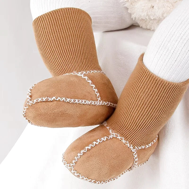 Chaussons Bottines bébé unisexe en daim - Chaud et intérieur moelleux - Suédia