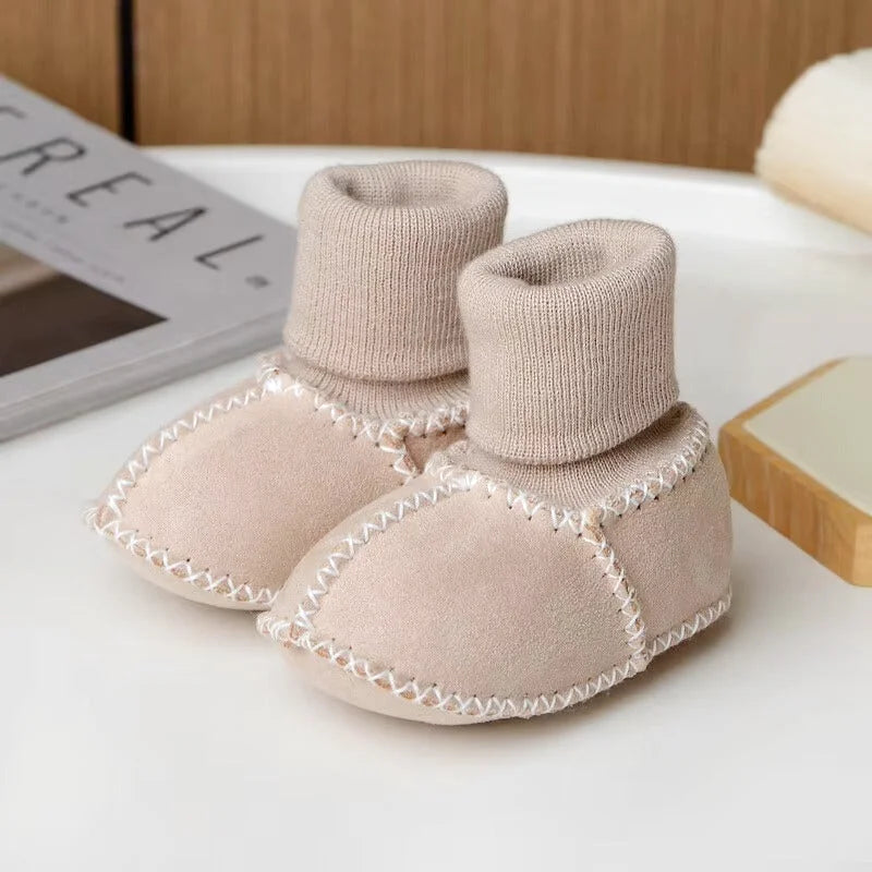 Chaussons Bottines bébé unisexe en daim - Chaud et intérieur moelleux - Suédia