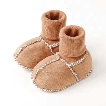 Chaussons Bottines bébé unisexe en daim - Chaud et intérieur moelleux - Suédia