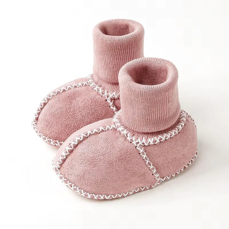 Chaussons Bottines bébé unisexe en daim - Chaud et intérieur moelleux - Suédia