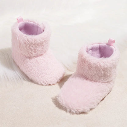 Chaussons en polaire pour bébé unisexe - fermeture velcro - Semelle souple - Polaria