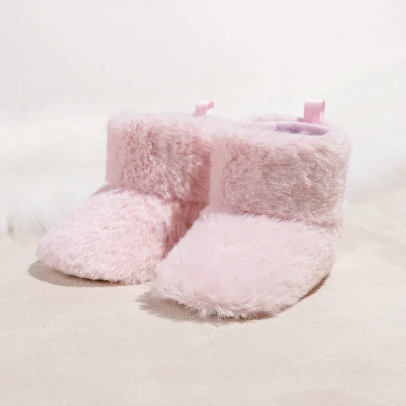 Chaussons en polaire pour bébé unisexe - fermeture velcro - Semelle souple - Polaria