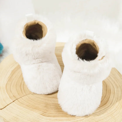 Chaussons en polaire pour bébé unisexe - fermeture velcro - Semelle souple - Polaria