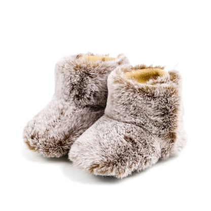 Chaussons en polaire pour bébé unisexe - fermeture velcro - Semelle souple - Polaria