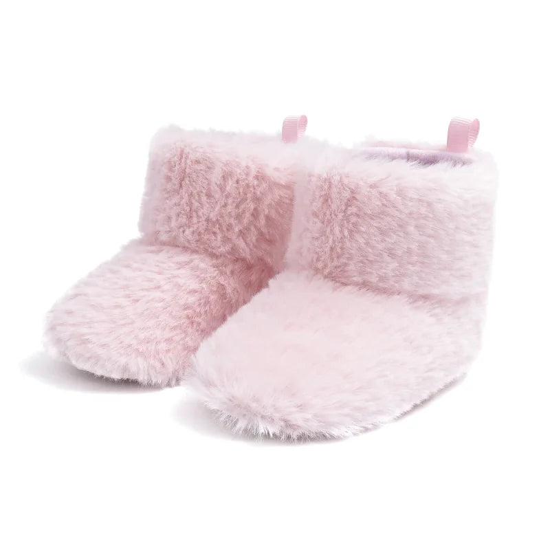 Chaussons en polaire pour bébé unisexe - fermeture velcro - Semelle souple - Polaria