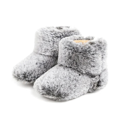 Chaussons en polaire pour bébé unisexe - fermeture velcro - Semelle souple - Polaria