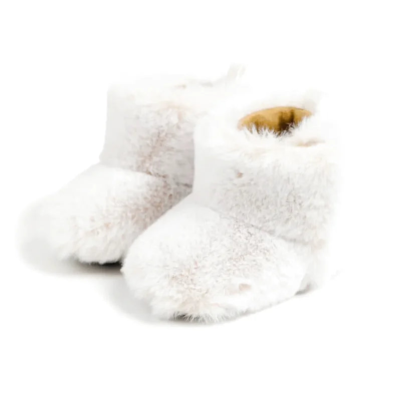 Chaussons en polaire pour bébé unisexe - fermeture velcro - Semelle souple - Polaria