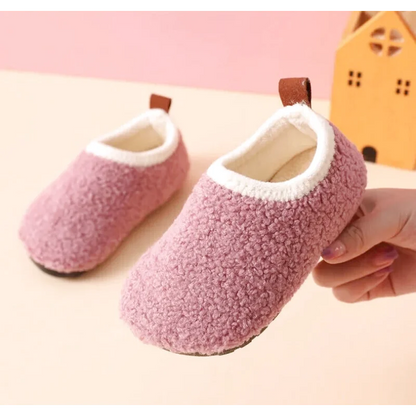 Chaussons Enfants fermés unisexe en peluche et coton - semelle souple - Douny