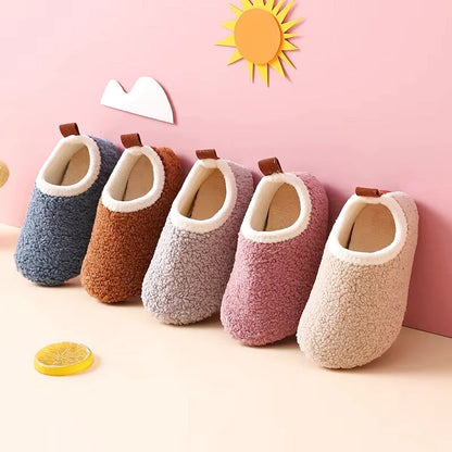 Chaussons Enfants fermés unisexe en peluche et coton - semelle souple - Douny