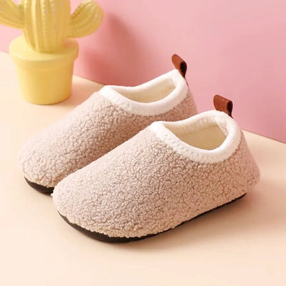 Chaussons Enfants fermés unisexe en peluche et coton - semelle souple - Douny