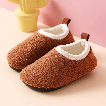 Chaussons Enfants fermés unisexe en peluche et coton - semelle souple - Douny