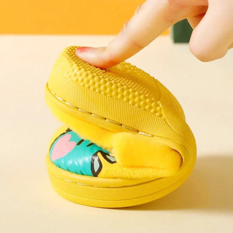 Chaussons Enfants unisexe - Doublure en peluche - semelle antidérapante - Ludino