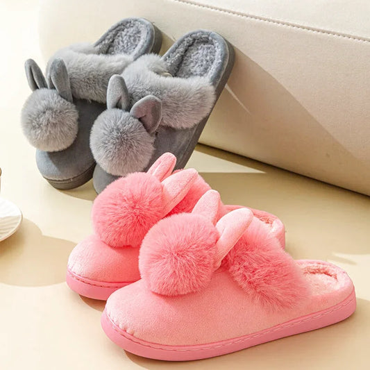 Chaussons Femmes Hiver - Peluche douce -intérieur en coton - Poméa