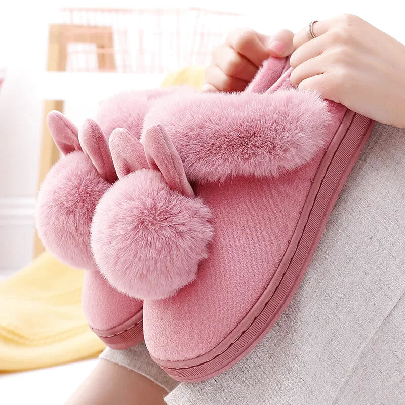 Chaussons Femmes Hiver - Peluche douce -intérieur en coton - Poméa