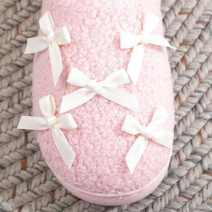 Chaussons Hiver Femme Doux à Nœuds – Intérieur Confort et Semelle Antidérapante -  Lolita