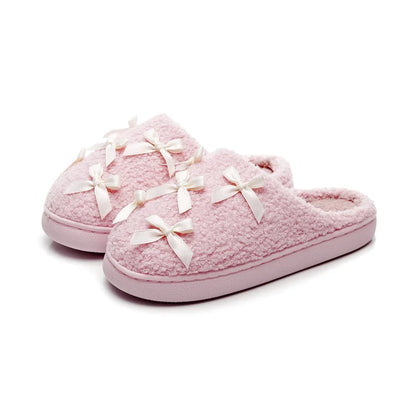 Chaussons Hiver Femme Doux à Nœuds – Intérieur Confort et Semelle Antidérapante -  Lolita
