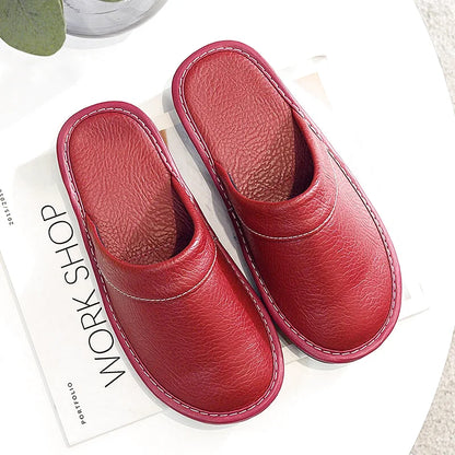 Chaussons Homme intérieur simili cuir - Design sobre -4 Saisons - semelle souple - Rubéa