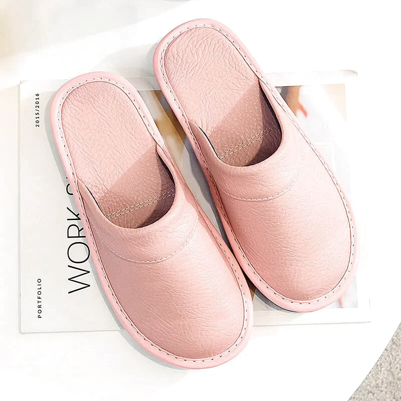 Chaussons Homme intérieur simili cuir - Design sobre -4 Saisons - semelle souple - Rubéa