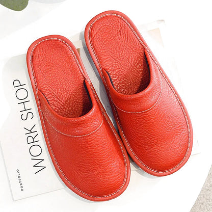 Chaussons Homme intérieur simili cuir - Design sobre -4 Saisons - semelle souple - Rubéa