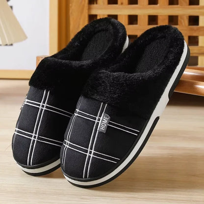 Chaussons Hommes intérieur à carreaux - Chaud et antidérapants en coton - Hivernis