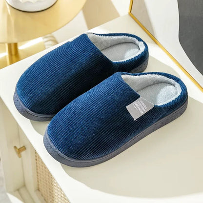 Chaussons intérieur Unisexes - 4 Saisons- Velours côtelé - Semelle épaisse - Dolvéra