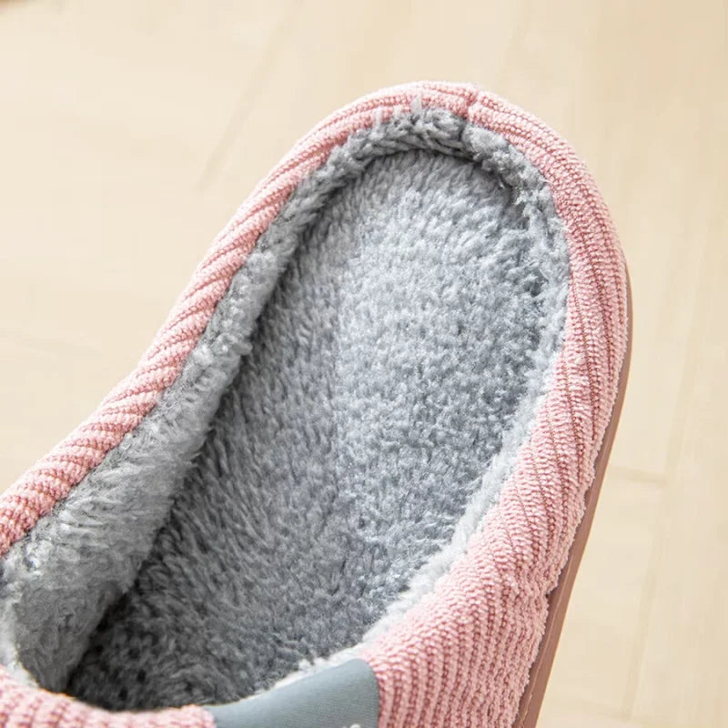 Chaussons intérieur Unisexes - 4 Saisons- Velours côtelé - Semelle épaisse - Dolvéra