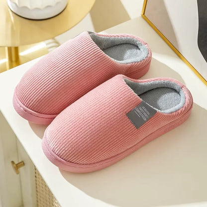 Chaussons intérieur Unisexes - 4 Saisons- Velours côtelé - Semelle épaisse - Dolvéra