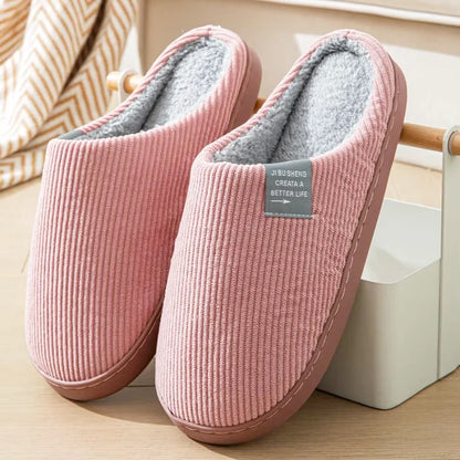 Chaussons intérieur Unisexes - 4 Saisons- Velours côtelé - Semelle épaisse - Dolvéra