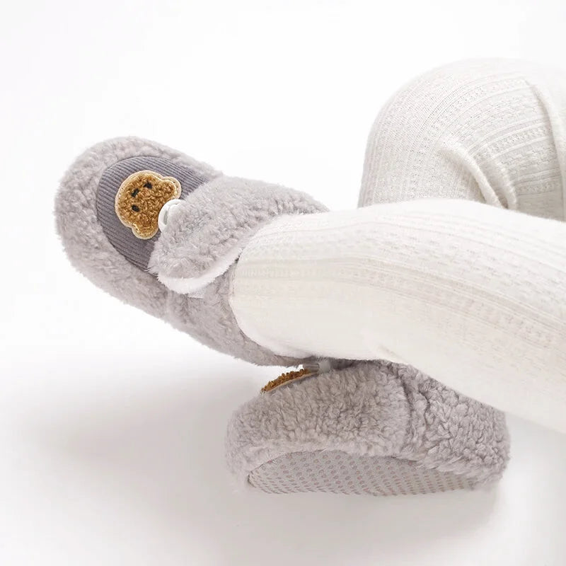 Chaussons mignons pour  bébé unisexe - Semelle souple - chaud et épais - Ourly