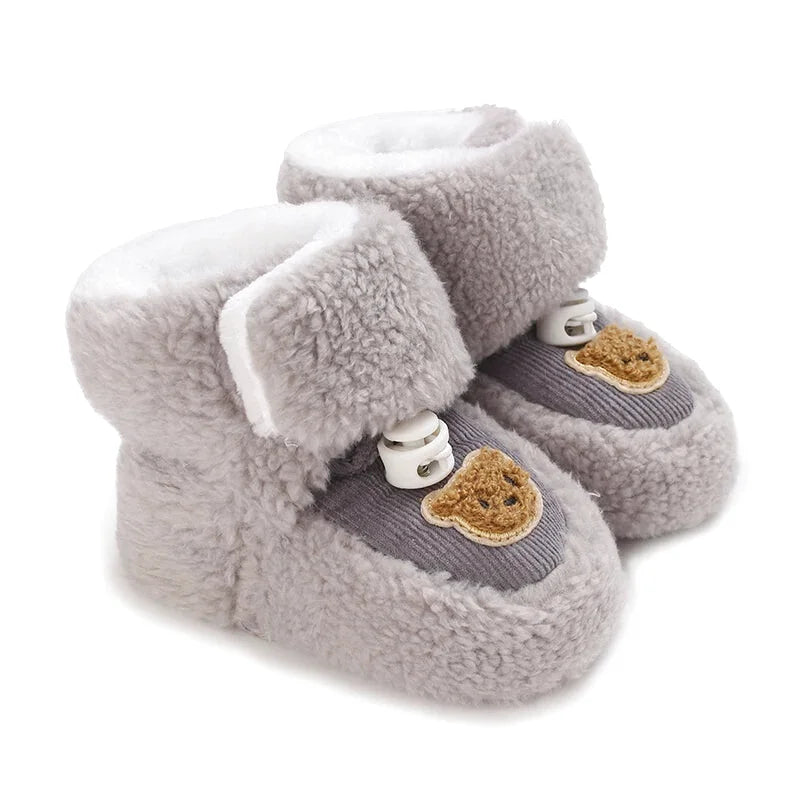 Chaussons mignons pour  bébé unisexe - Semelle souple - chaud et épais - Ourly