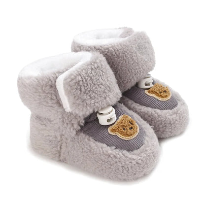 Chaussons mignons pour  bébé unisexe - Semelle souple - chaud et épais - Ourly
