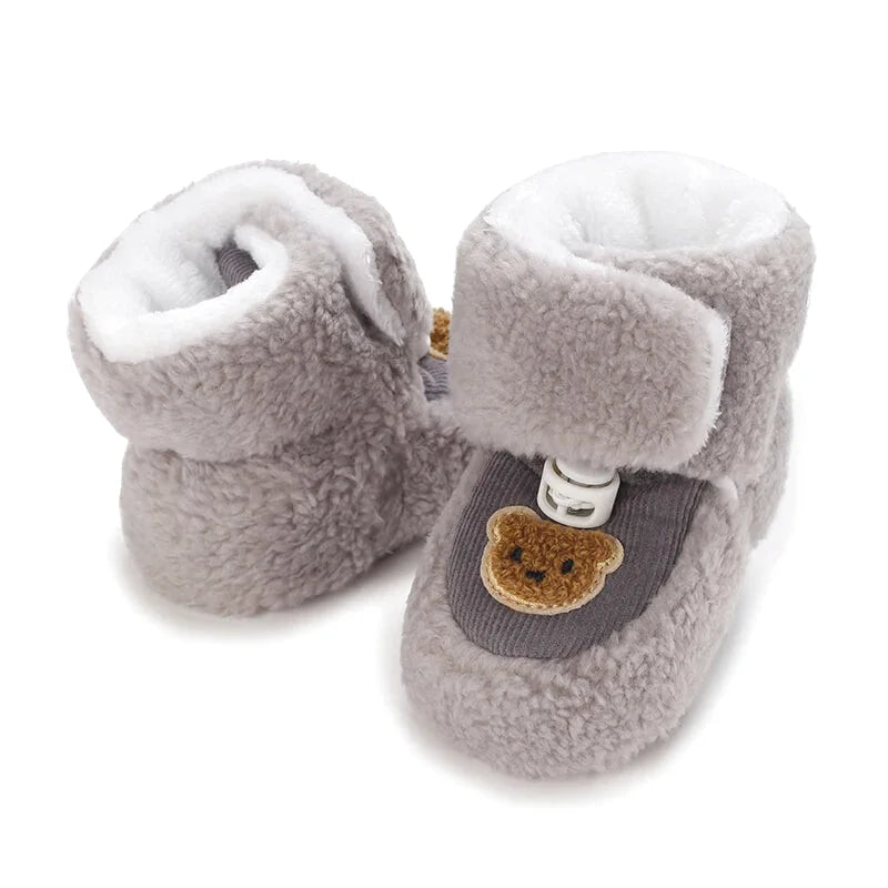 Chaussons mignons pour  bébé unisexe - Semelle souple - chaud et épais - Ourly