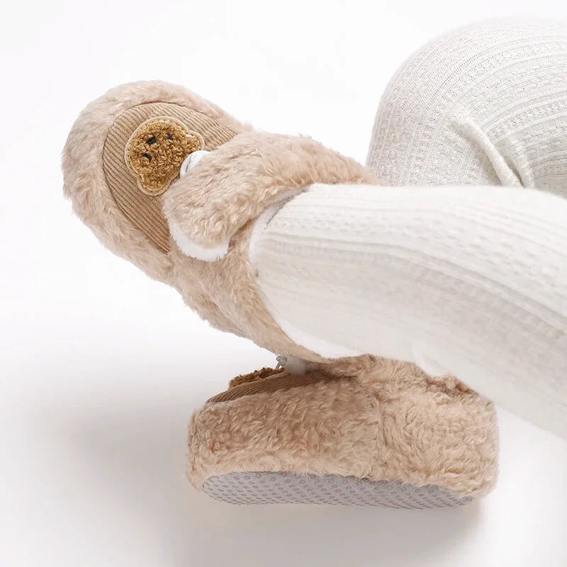 Chaussons mignons pour  bébé unisexe - Semelle souple - chaud et épais - Ourly