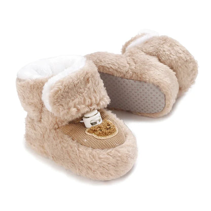 Chaussons mignons pour  bébé unisexe - Semelle souple - chaud et épais - Ourly